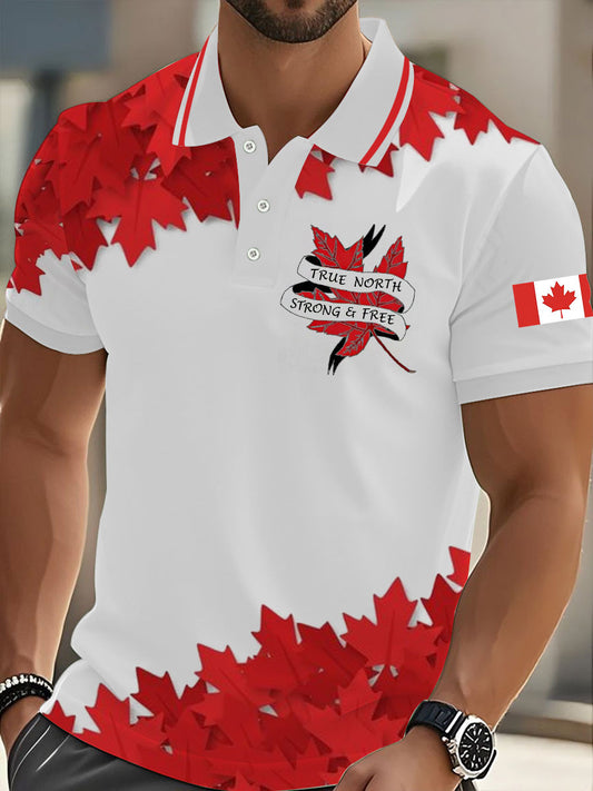 Men's Canada Flag Maple Leaf Short Sleeve Top