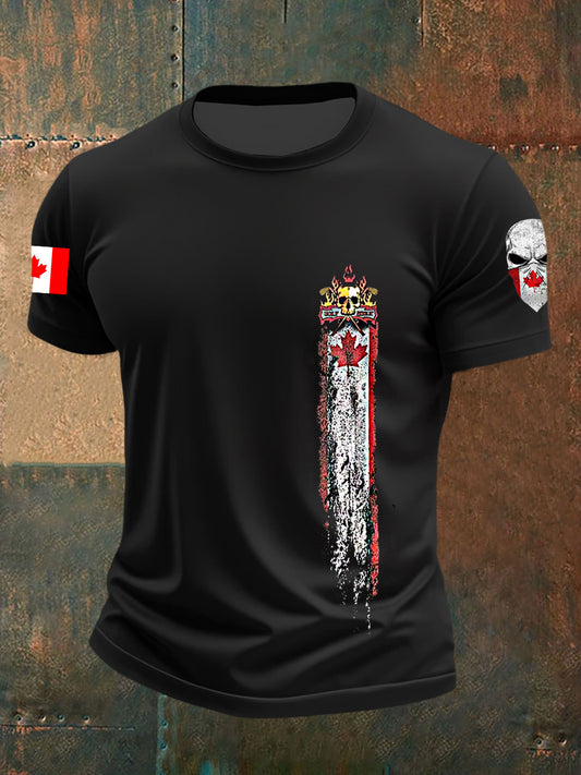 Men's Happy Canada Day Canadian Maple Leaf  Print Casual Top