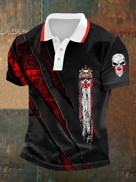 Men's Happy Canada Day Canadian Maple Leaf  Print Casual Top