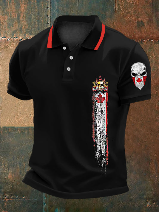 Men's Happy Canada Day Canadian Maple Leaf  Print Casual Top