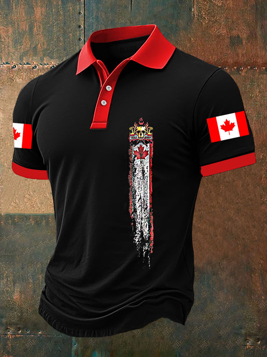 Men's Happy Canada Day Canadian Maple Leaf  Print Casual Top
