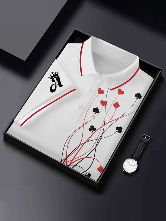 Men's Funny Poker Casual Button T-Shirt