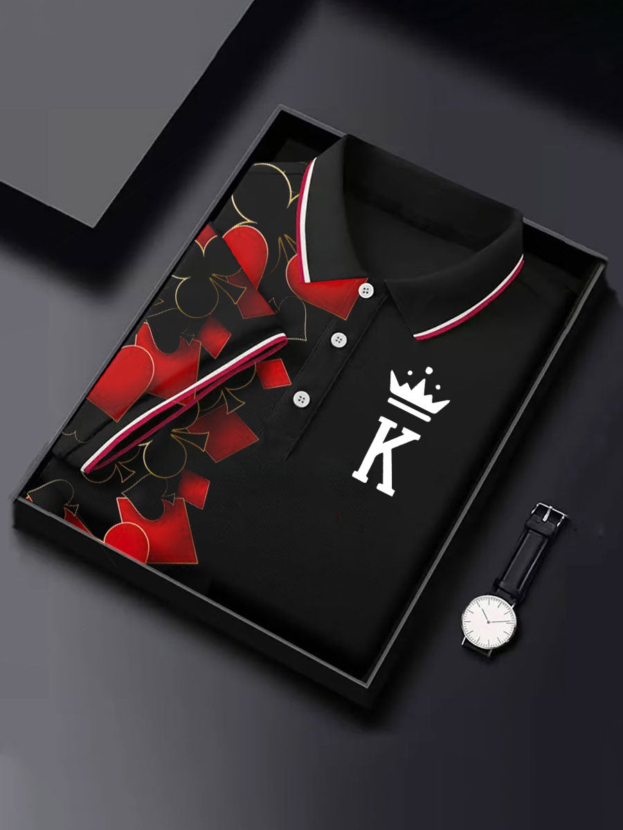 Men's Funny Poker Casual Button T-Shirt