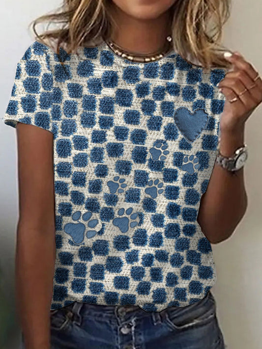 Women's Denim Paw T-shirt