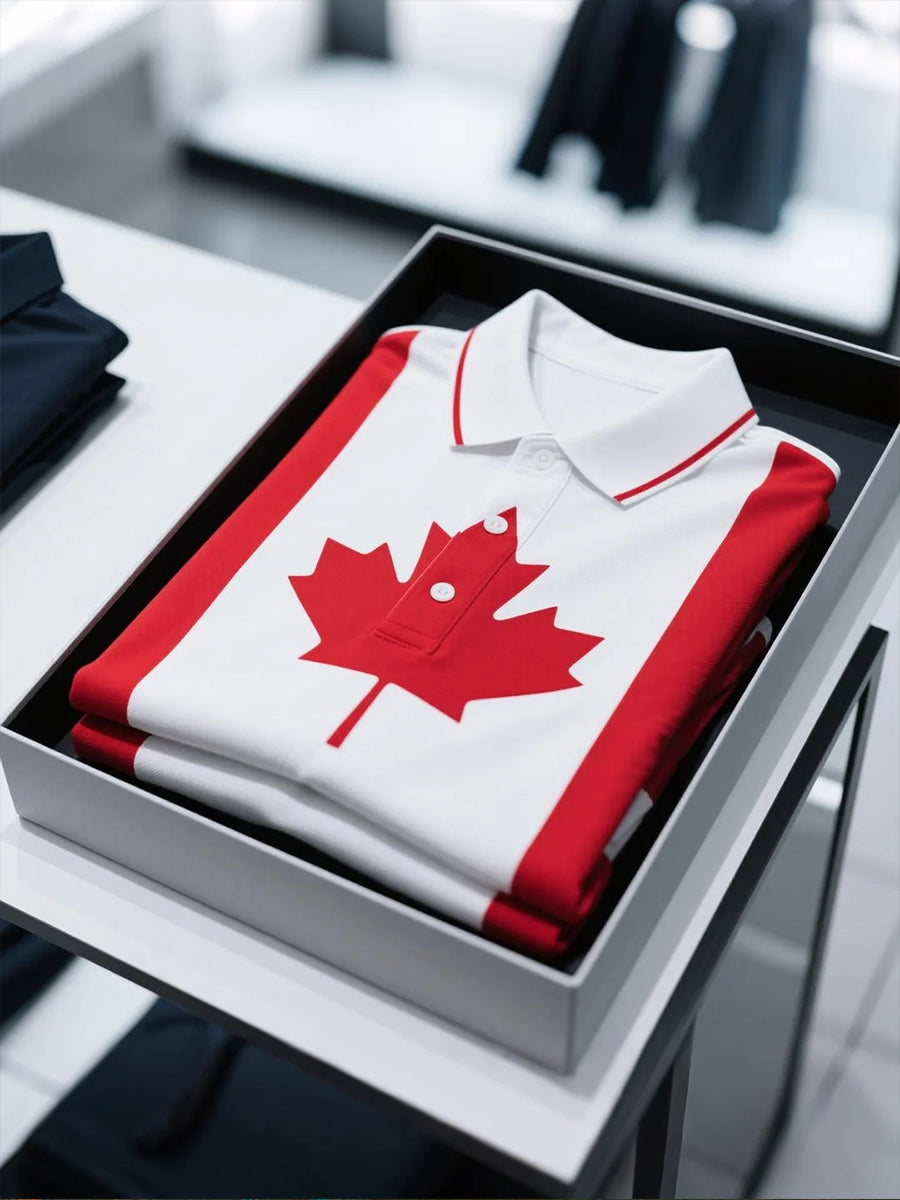 Men's Canadian Maple Leaf Print Casual Top