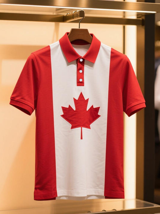 Men's Canadian Maple Leaf Print Casual Top