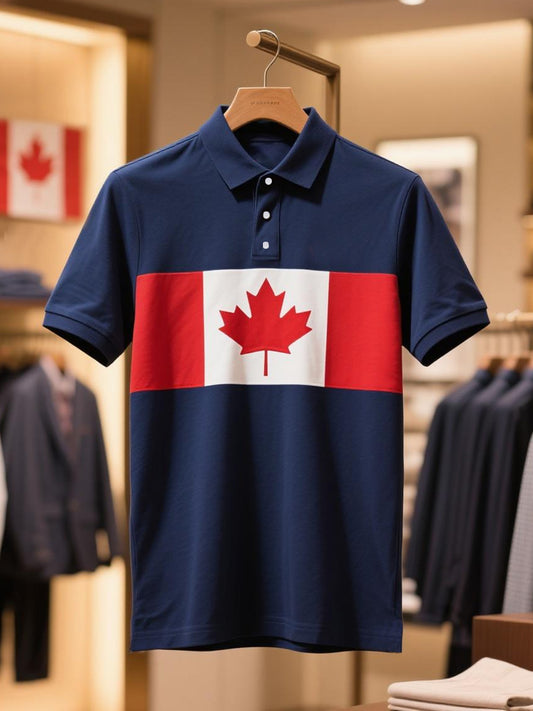Men's Canadian Flag Maple Leaf Print Casual Top