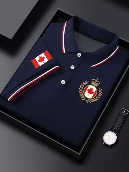 Men's Canadian Maple Leaf Print Casual Short Sleeve Tee