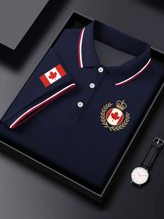 Men's Canadian Maple Leaf Print Casual Short Sleeve Tee