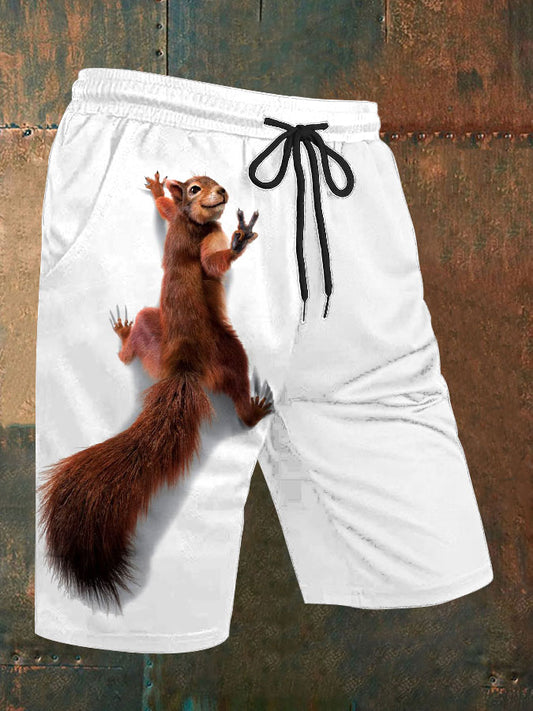 Men's squirrel print shorts