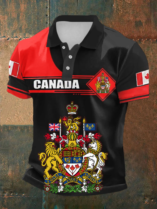 Men's Happy Canada Day Canadian Maple Leaf  Print Casual Top