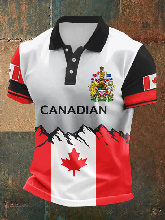 Men's Happy Canada Day Canadian Maple Leaf  Print Casual Top
