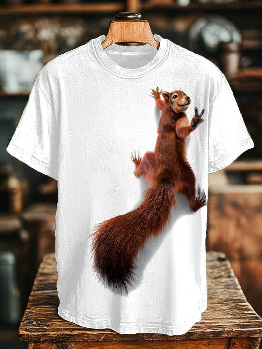 Squirrel print casual unisex T-shirts