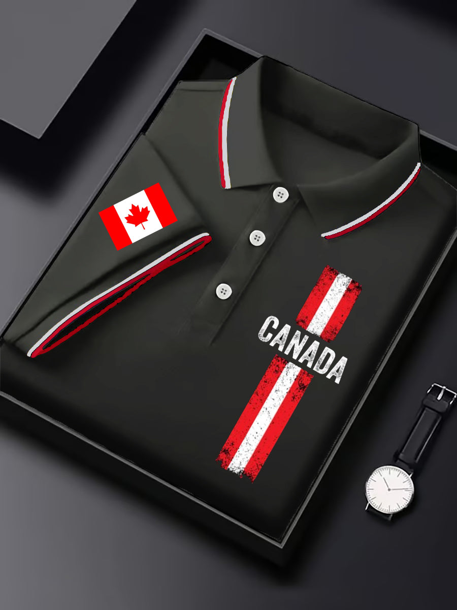 Men's Happy Canada Day Canadian Maple Leaf  Print Casual Top