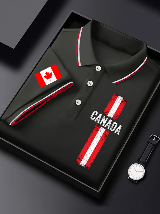 Men's Happy Canada Day Canadian Maple Leaf  Print Casual Top