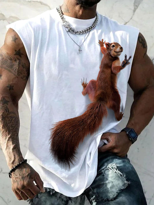 Men's squirrel print vests