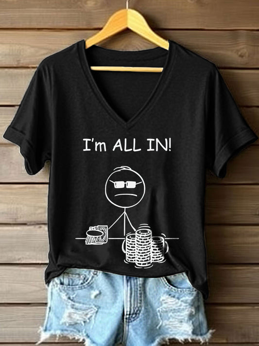 Women's Texas Hold'em Inspired Art Print T-Shirt