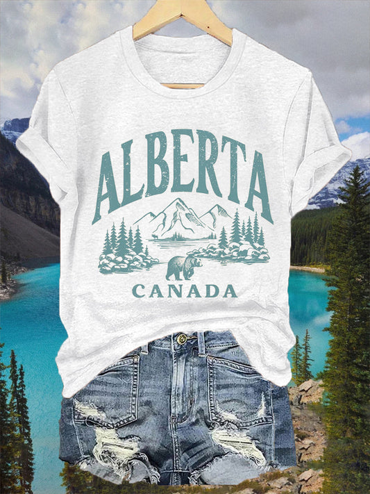 Women's Vintage 90s Alberta Mountain Casual Tee