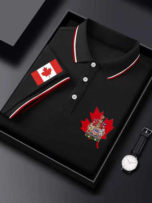 Men's Canadian Flag Maple Leaf Canadian Armed Forces Print Casual Top
