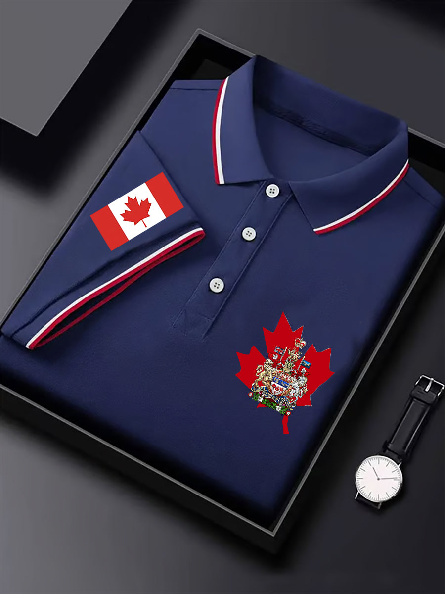 Men's Canadian Flag Maple Leaf Canadian Armed Forces Print Casual Top