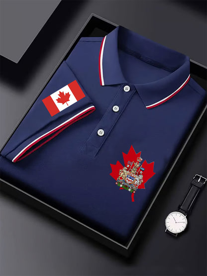 Men's Canadian Flag Maple Leaf Canadian Armed Forces Print Casual Top