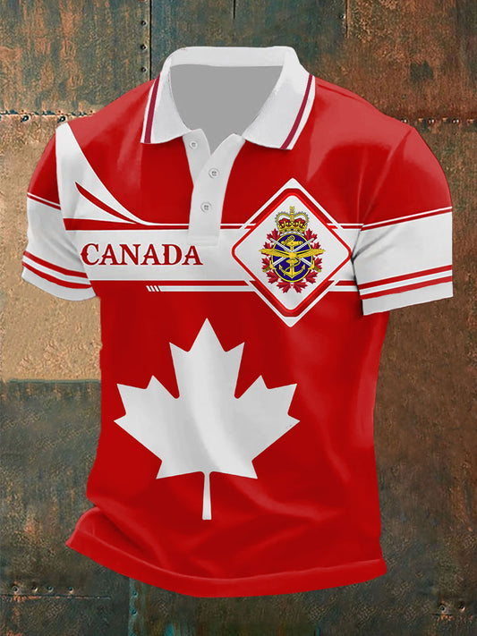 Men's Canadian Armed Forces Printed Casual Button-Down Top
