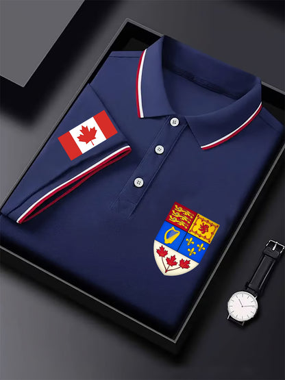 Men's Canadian Flag Maple Leaf Canadian Armed Forces Print Casual Top
