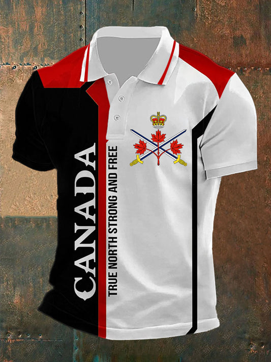 Men's Canadian Army Printed Casual Button-Down Top