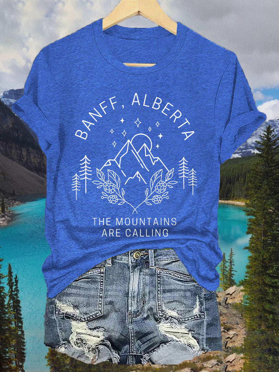 Women's Banff Alberta The Mountains Are Callin Casual Tee