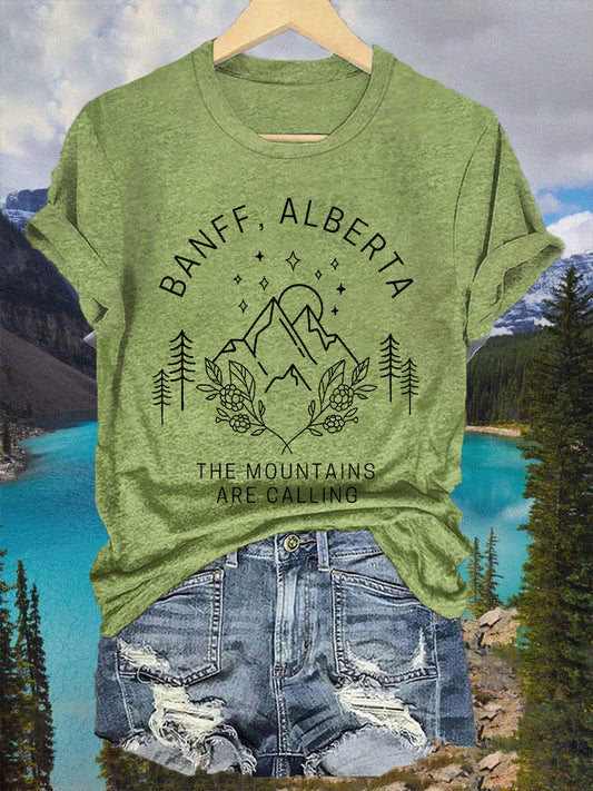 Women's Banff Alberta The Mountains Are Callin Casual Tee