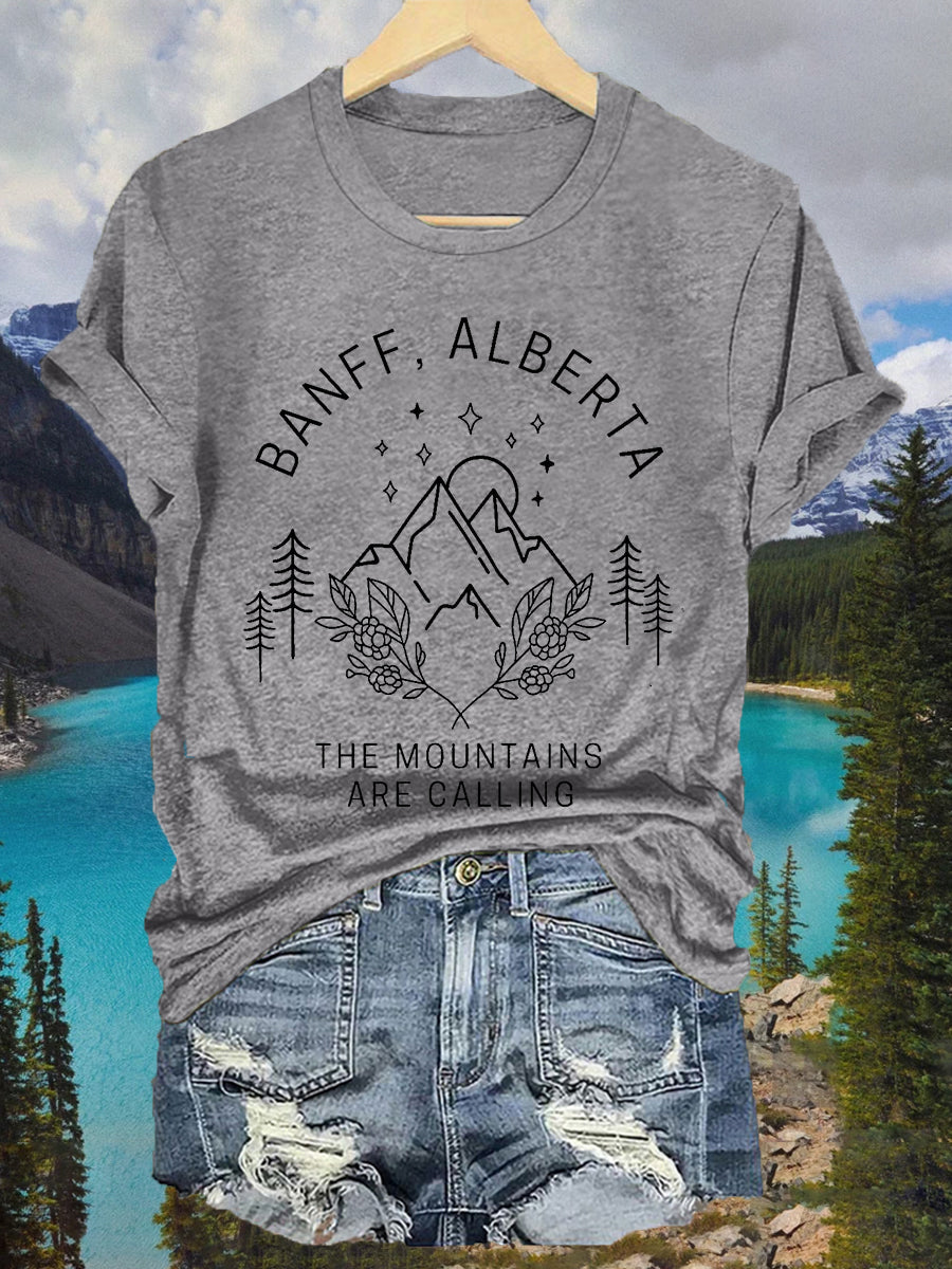 Women's Banff Alberta The Mountains Are Callin Casual Tee