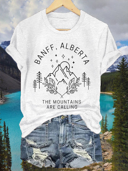 Women's Banff Alberta The Mountains Are Callin Casual Tee