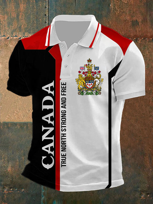 Men's Canadian Army Printed Casual Button-Down Top