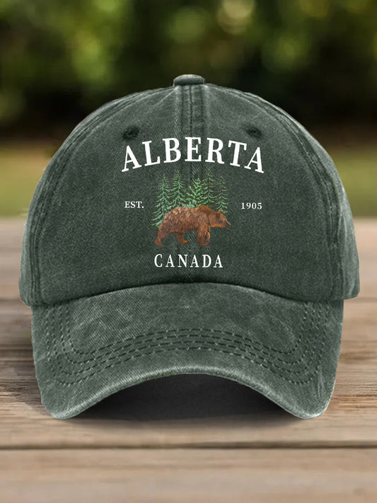 Unisex Alberta Grizzly Bear Print Hat