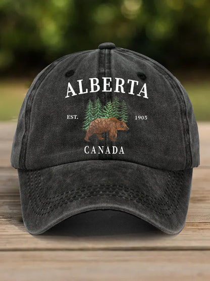 Unisex Alberta Grizzly Bear Print Hat