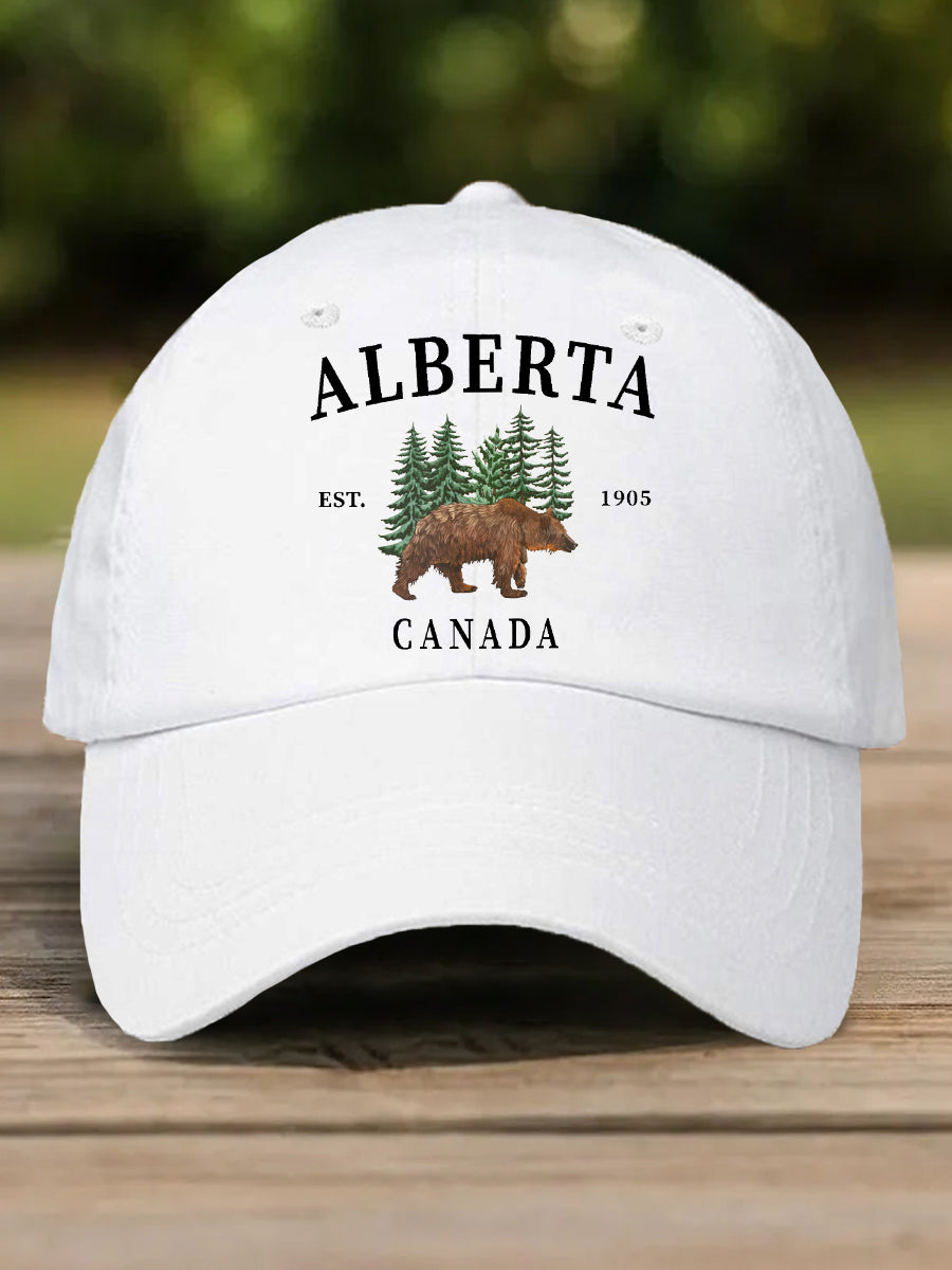 Unisex Alberta Grizzly Bear Print Hat