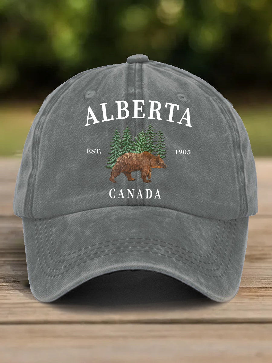 Unisex Alberta Grizzly Bear Print Hat
