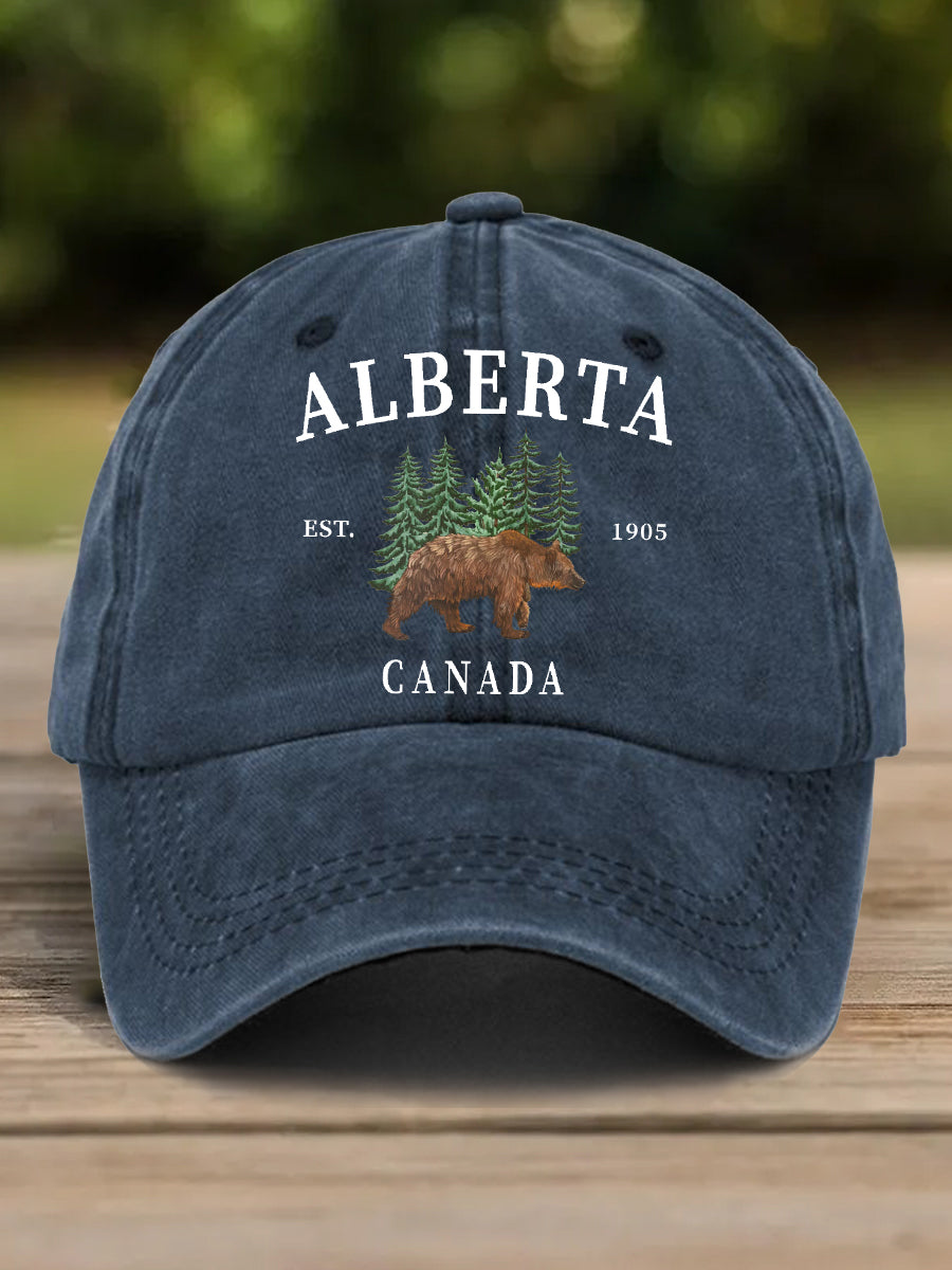 Unisex Alberta Grizzly Bear Print Hat