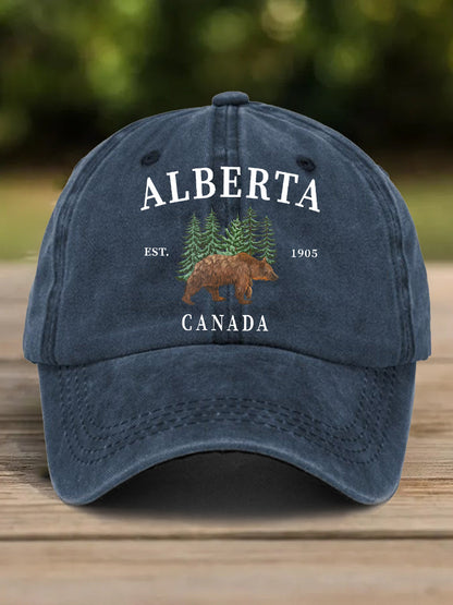 Unisex Alberta Grizzly Bear Print Hat