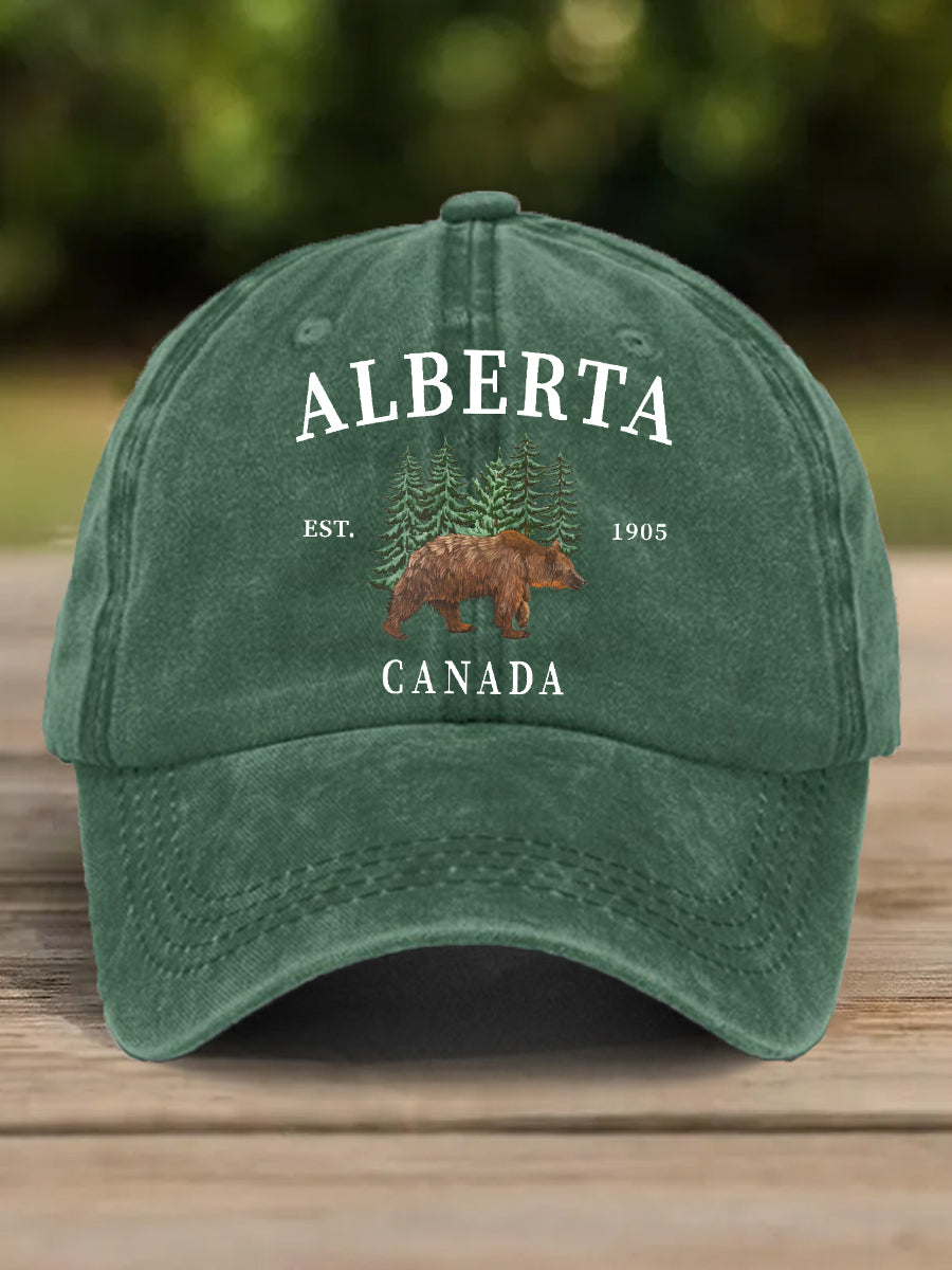 Unisex Alberta Grizzly Bear Print Hat