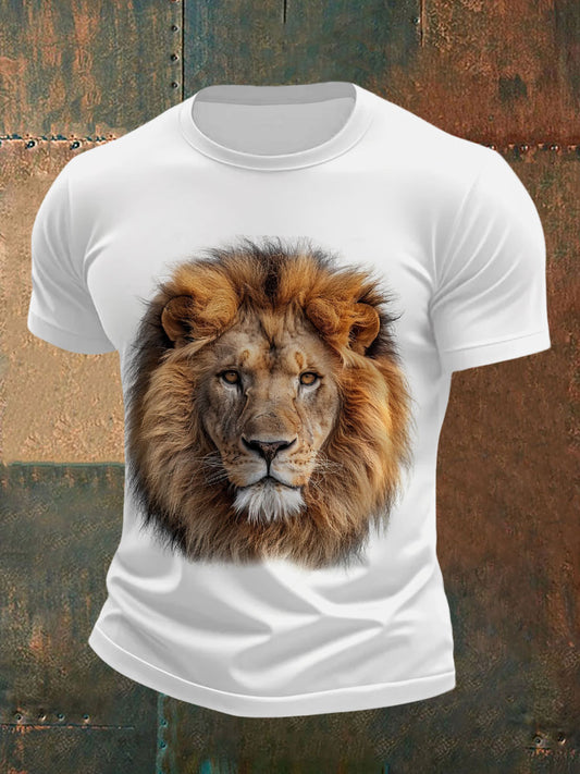 Men's lion face fun print T-shirts