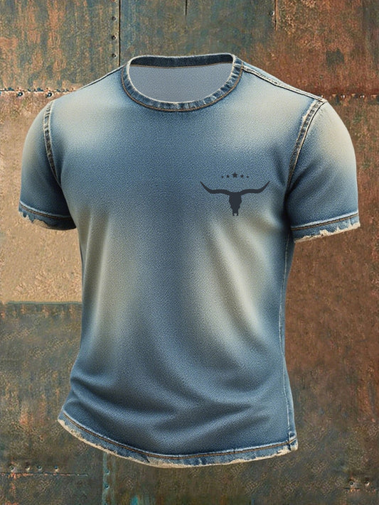 Men's Western Denim T-shirt
