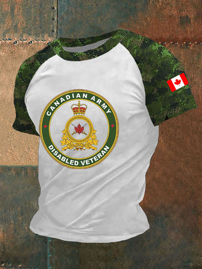 Men's Canadian Disabled Veterans Printed Casual T-Shirt