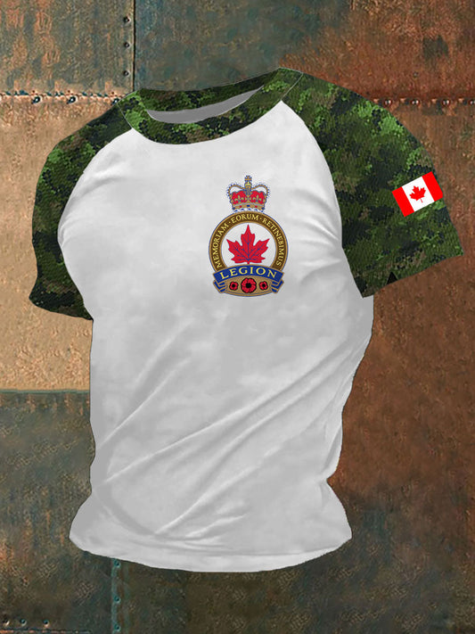 Men's Canadian Veterans Print Casual T-Shirt