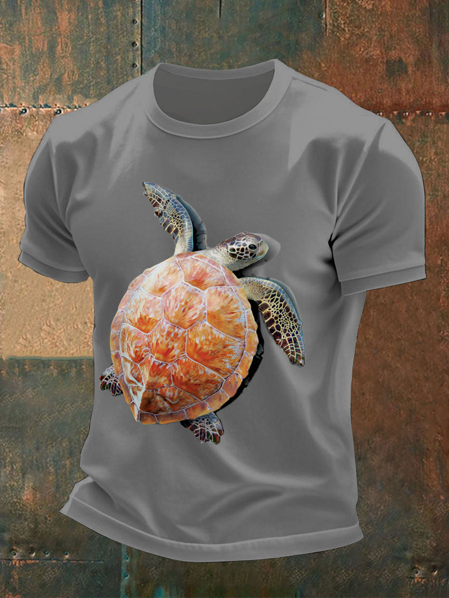 Men's fun turtle print t-shirts