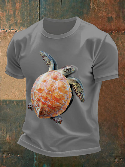 Men's fun turtle print t-shirts