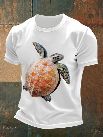 Men's fun turtle print t-shirts