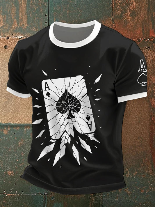 Men's cracked ace of spades t-shirts