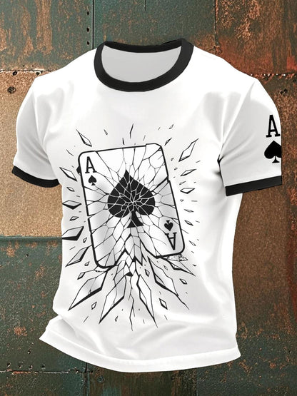 Men's cracked ace of spades t-shirts