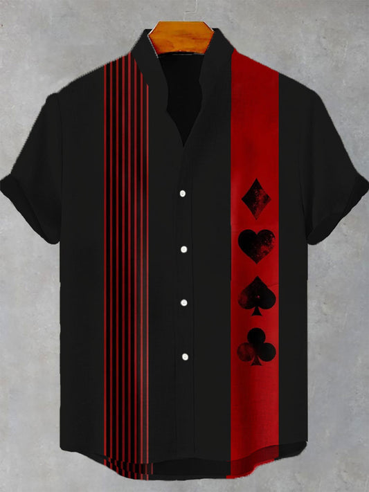 Men's poker short-sleeved shirt